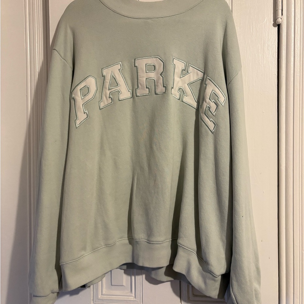 Something blue + white Parke Mockneck